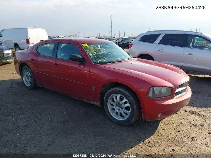 2006 Dodge Charger VIN: 2B3KA43G96H260425 Lot: 12097288