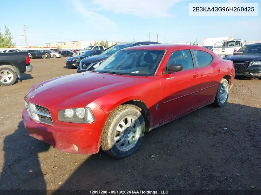 2006 Dodge Charger VIN: 2B3KA43G96H260425 Lot: 12097288