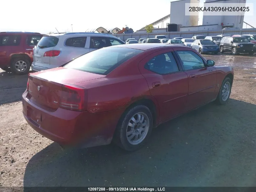 2006 Dodge Charger VIN: 2B3KA43G96H260425 Lot: 12097288