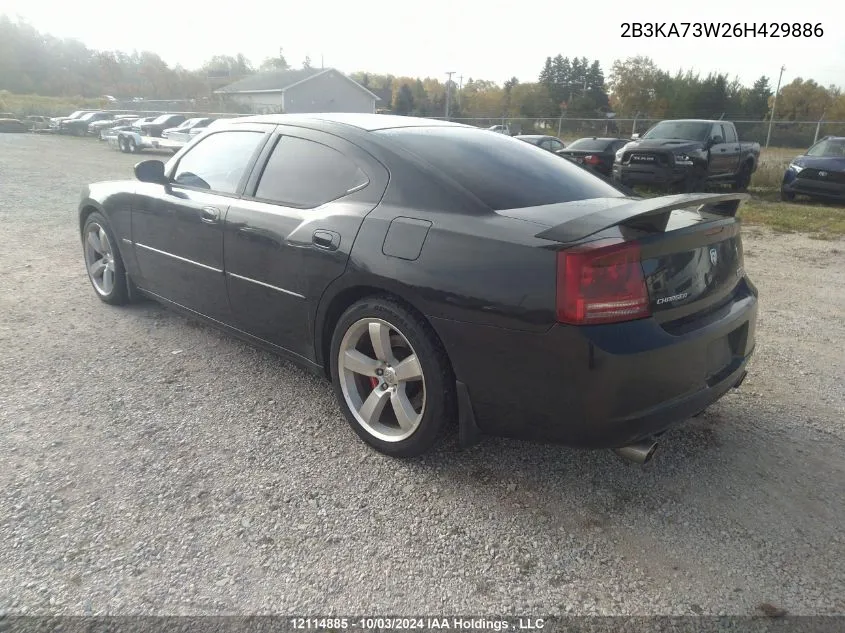 2006 Dodge Charger Srt-8 VIN: 2B3KA73W26H429886 Lot: 12114885