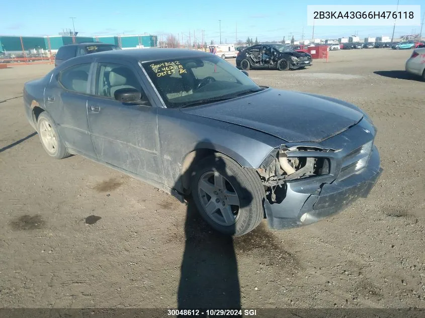 2006 Dodge Charger Se/Sxt VIN: 2B3KA43G66H476118 Lot: 30048612