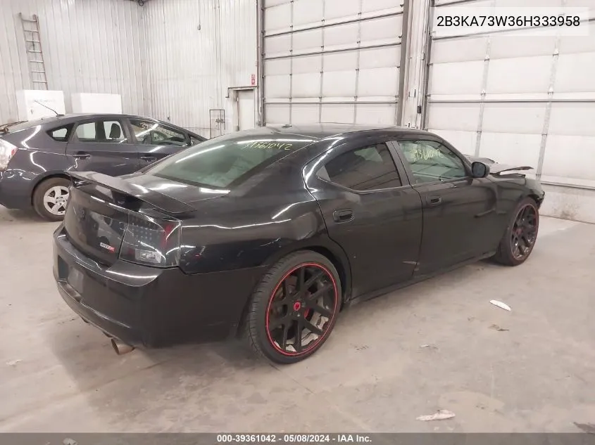 2006 Dodge Charger Srt8 VIN: 2B3KA73W36H333958 Lot: 39361042