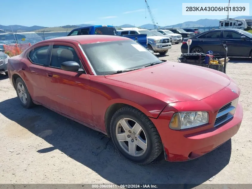 2006 Dodge Charger VIN: 2B3KA43G06H318339 Lot: 39605611