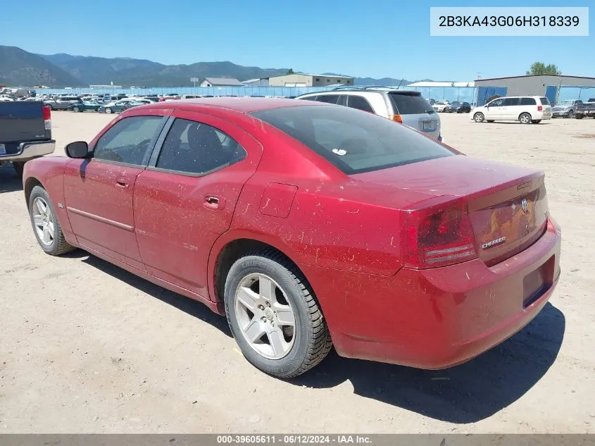 2006 Dodge Charger VIN: 2B3KA43G06H318339 Lot: 39605611