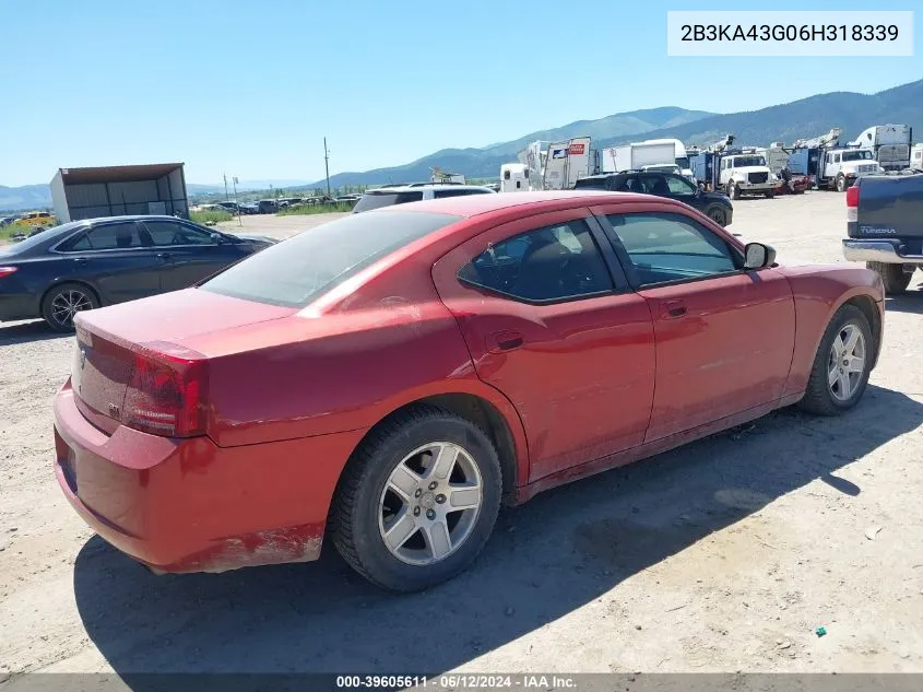 2006 Dodge Charger VIN: 2B3KA43G06H318339 Lot: 39605611