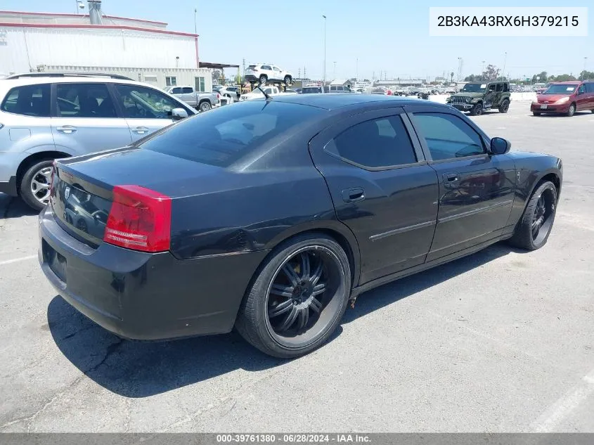 2006 Dodge Charger VIN: 2B3KA43RX6H379215 Lot: 39761380