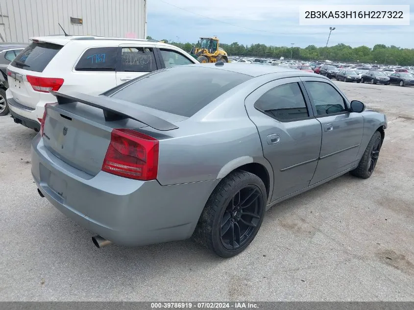 2006 Dodge Charger Rt VIN: 2B3KA53H16H227322 Lot: 39786919