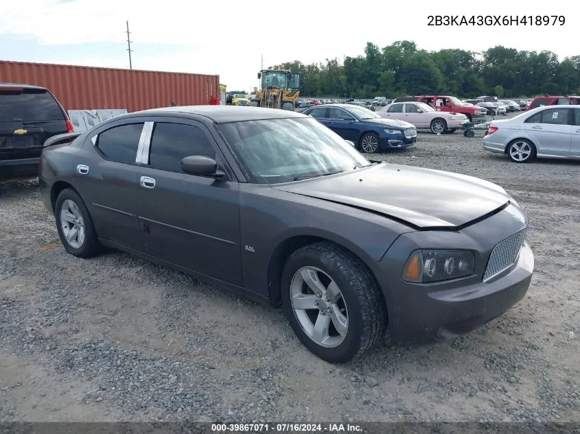 2006 Dodge Charger VIN: 2B3KA43GX6H418979 Lot: 39867071