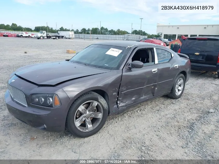 2006 Dodge Charger VIN: 2B3KA43GX6H418979 Lot: 39867071