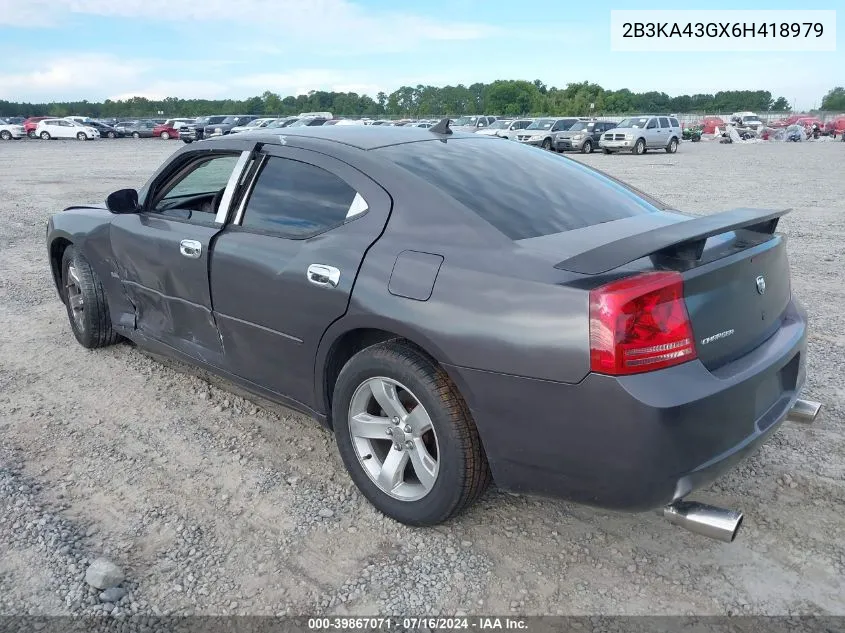 2006 Dodge Charger VIN: 2B3KA43GX6H418979 Lot: 39867071