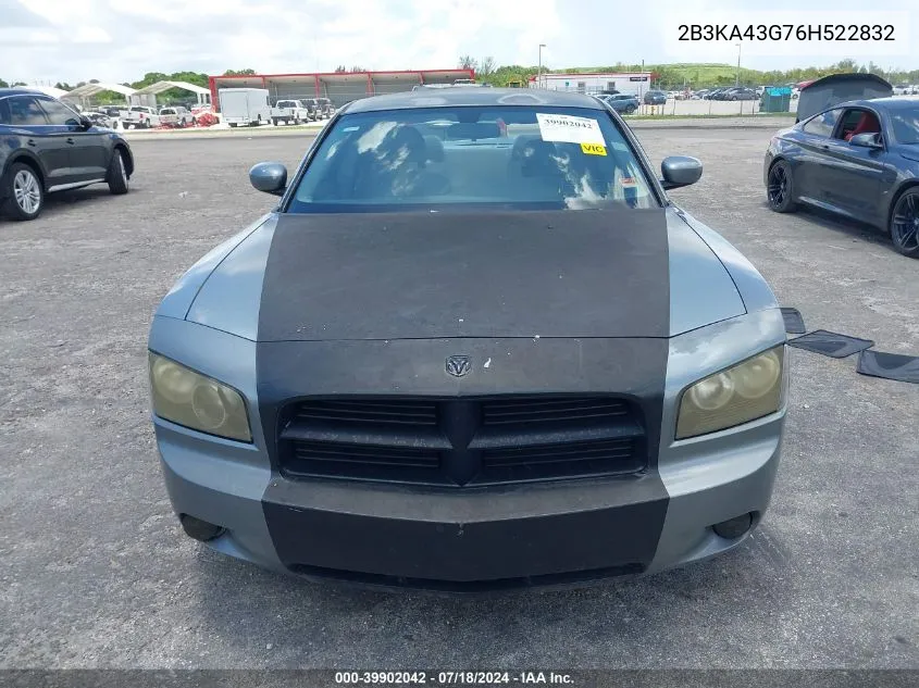 2006 Dodge Charger VIN: 2B3KA43G76H522832 Lot: 39902042