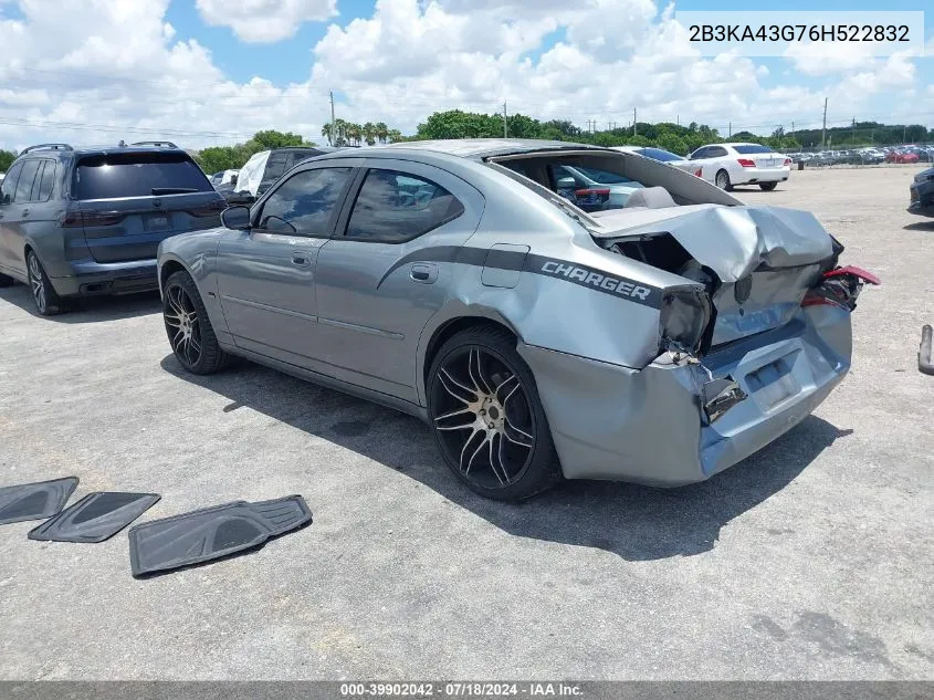 2006 Dodge Charger VIN: 2B3KA43G76H522832 Lot: 39902042