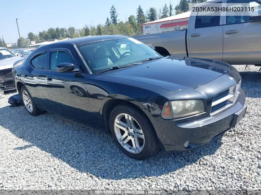 2006 Dodge Charger Rt VIN: 2B3KA53H86H203115 Lot: 39983108