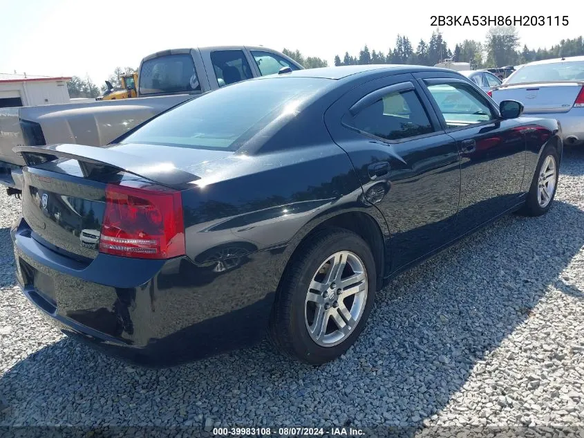 2B3KA53H86H203115 2006 Dodge Charger Rt