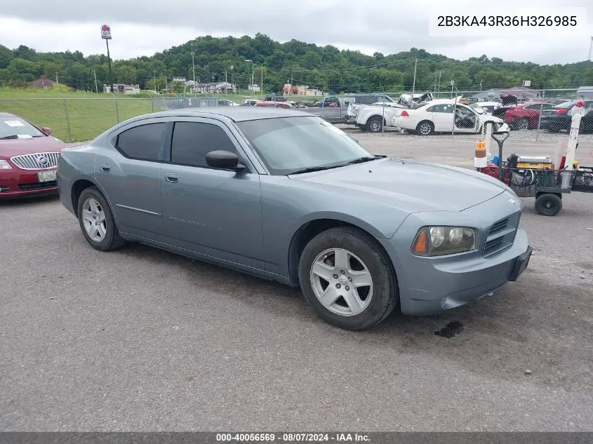 2006 Dodge Charger VIN: 2B3KA43R36H326985 Lot: 40056569