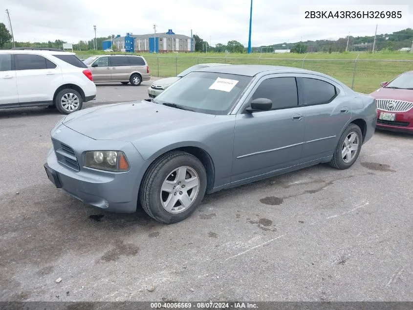 2006 Dodge Charger VIN: 2B3KA43R36H326985 Lot: 40056569