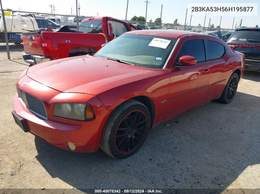 2006 Dodge Charger Rt VIN: 2B3KA53H56H195877 Lot: 40070342