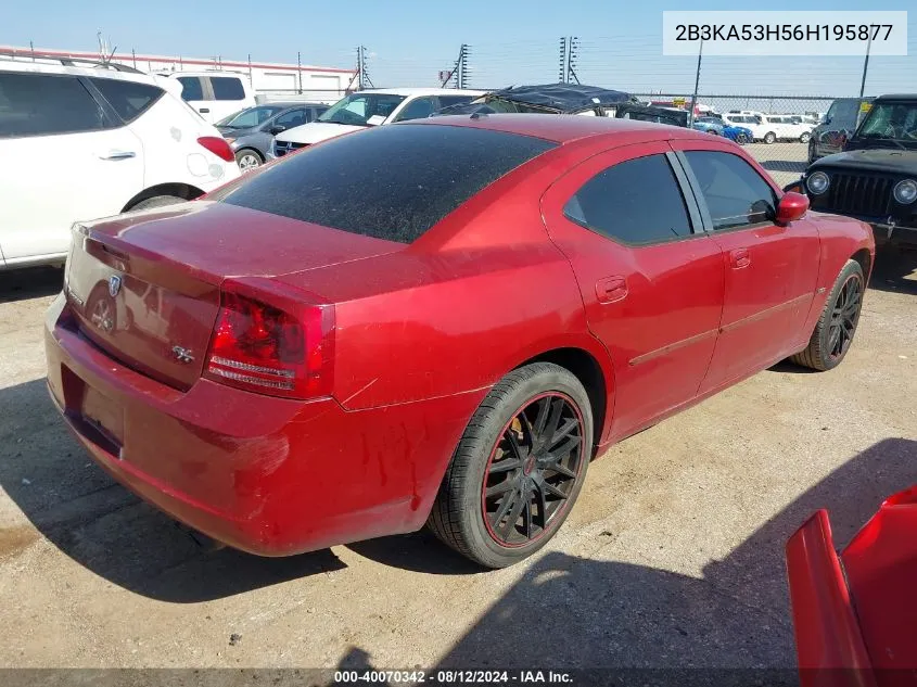 2006 Dodge Charger Rt VIN: 2B3KA53H56H195877 Lot: 40070342