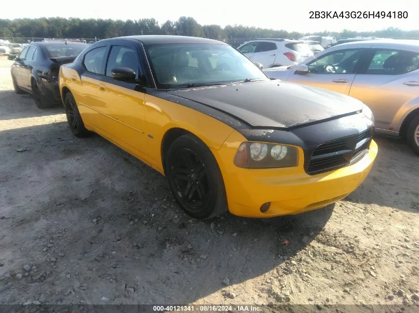 2006 Dodge Charger VIN: 2B3KA43G26H494180 Lot: 40121341