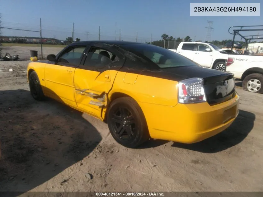 2006 Dodge Charger VIN: 2B3KA43G26H494180 Lot: 40121341