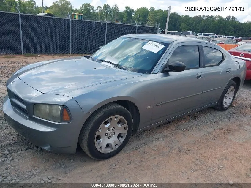 2006 Dodge Charger VIN: 2B3KA43G96H479143 Lot: 40130085