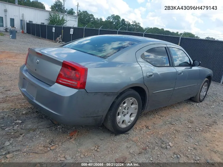 2006 Dodge Charger VIN: 2B3KA43G96H479143 Lot: 40130085