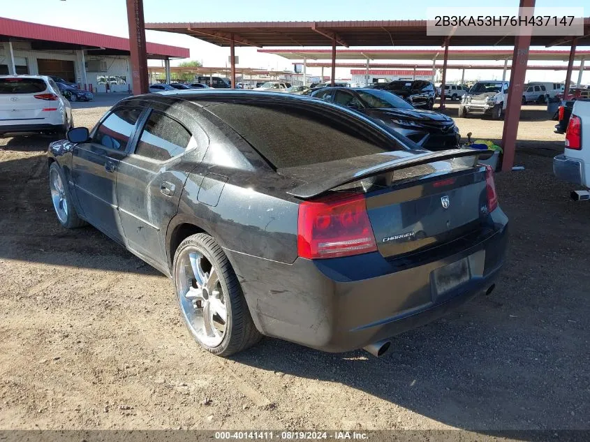 2006 Dodge Charger Rt VIN: 2B3KA53H76H437147 Lot: 40141411