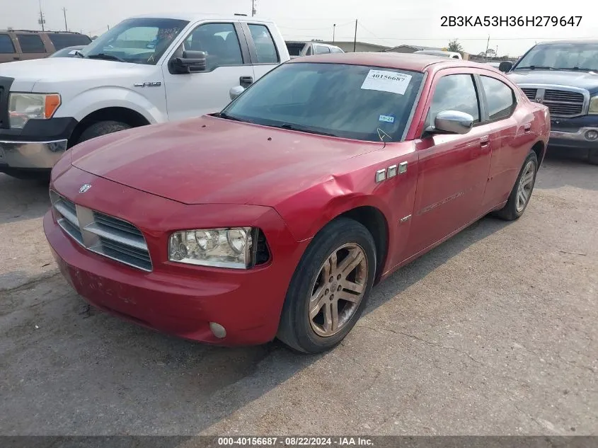 2006 Dodge Charger Rt VIN: 2B3KA53H36H279647 Lot: 40156687