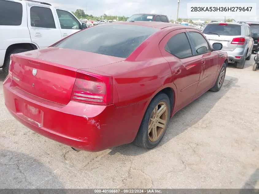 2006 Dodge Charger Rt VIN: 2B3KA53H36H279647 Lot: 40156687