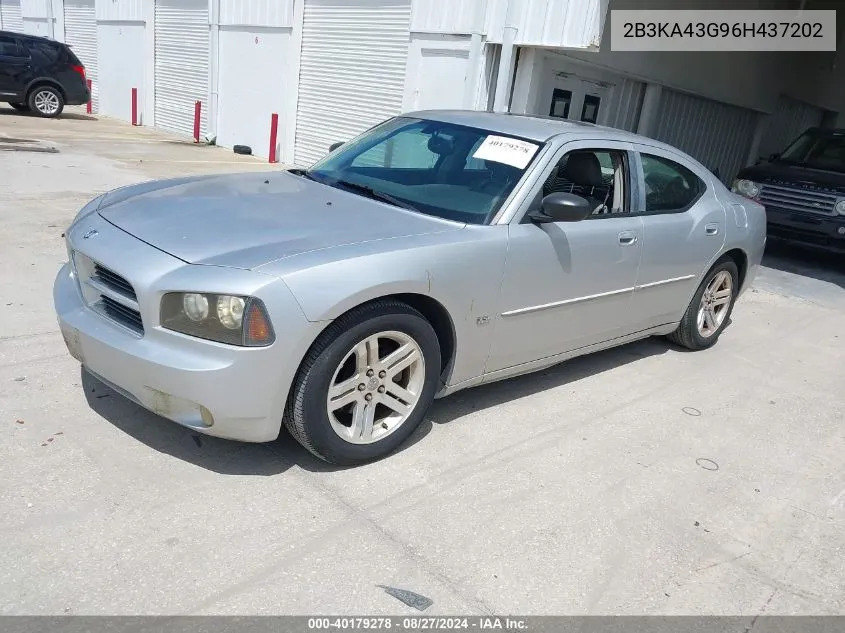 2006 Dodge Charger VIN: 2B3KA43G96H437202 Lot: 40179278