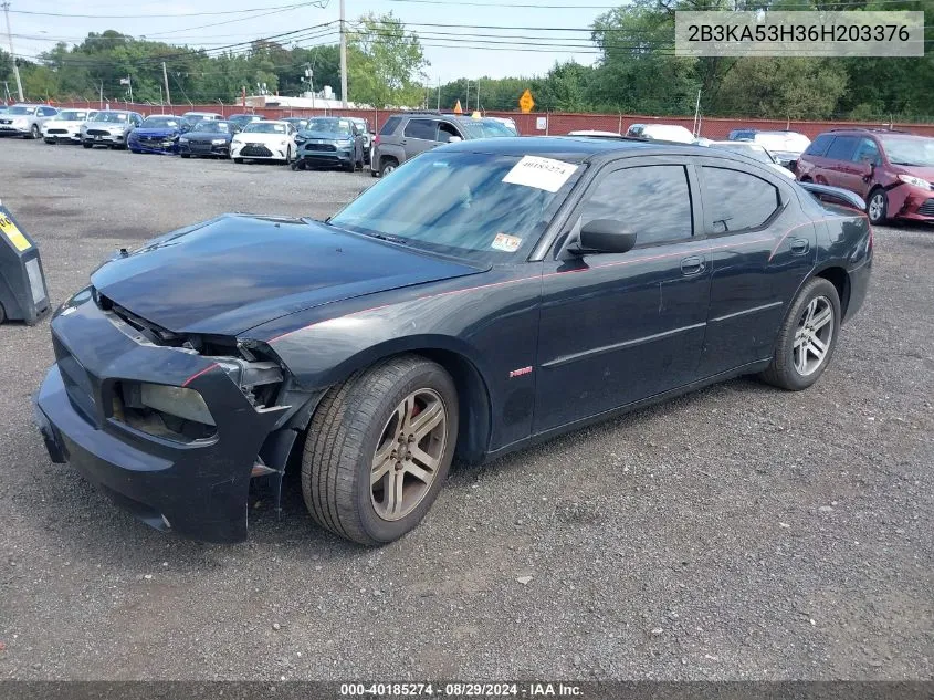 2006 Dodge Charger Rt VIN: 2B3KA53H36H203376 Lot: 40185274