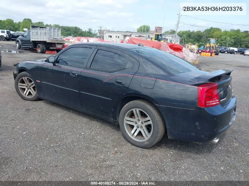 2006 Dodge Charger Rt VIN: 2B3KA53H36H203376 Lot: 40185274