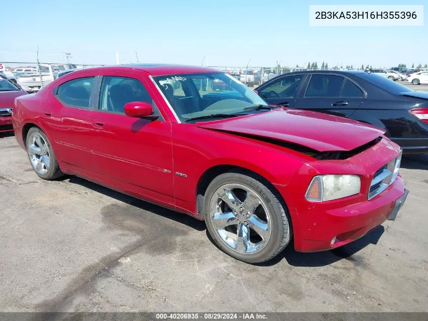 2006 Dodge Charger Rt VIN: 2B3KA53H16H355396 Lot: 40206935