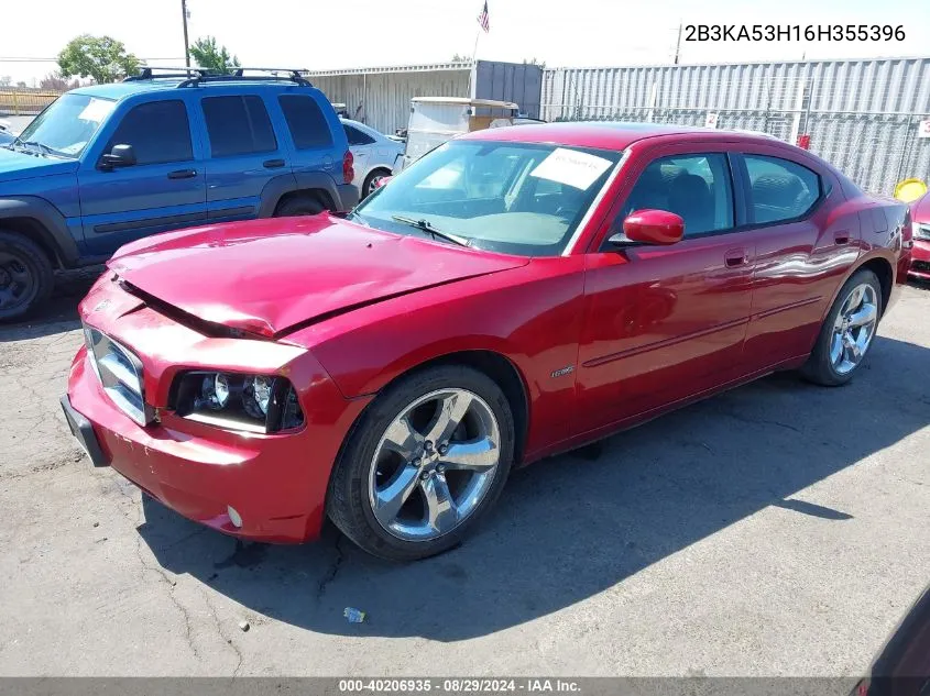 2006 Dodge Charger Rt VIN: 2B3KA53H16H355396 Lot: 40206935