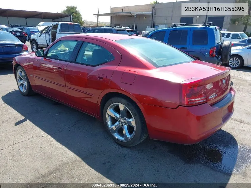 2006 Dodge Charger Rt VIN: 2B3KA53H16H355396 Lot: 40206935