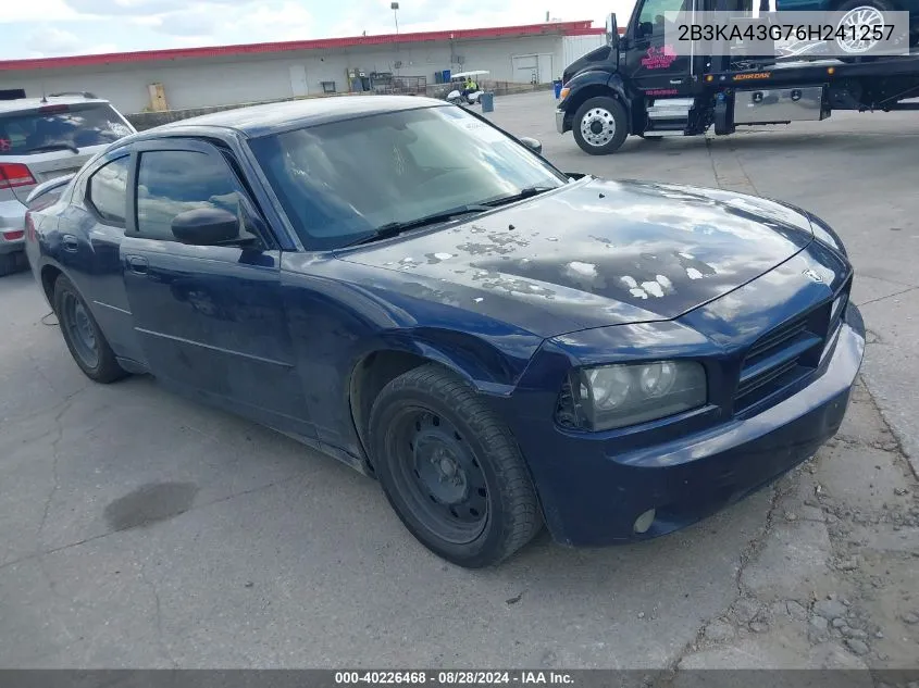 2006 Dodge Charger VIN: 2B3KA43G76H241257 Lot: 40226468