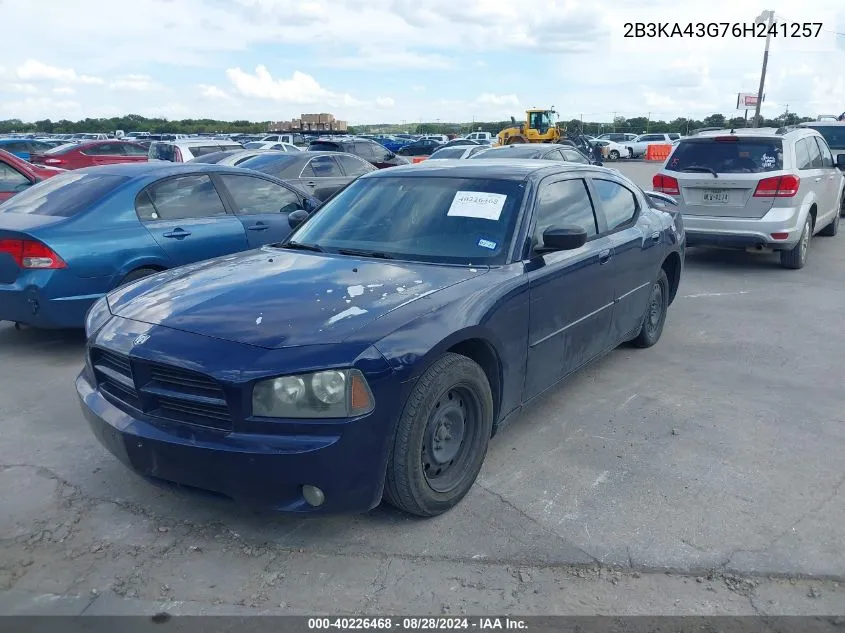 2006 Dodge Charger VIN: 2B3KA43G76H241257 Lot: 40226468