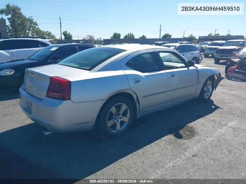 2006 Dodge Charger VIN: 2B3KA43G96H459510 Lot: 40255103