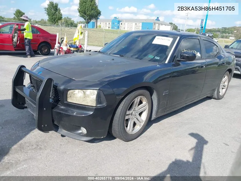 2006 Dodge Charger Rt VIN: 2B3KA53H86H451705 Lot: 40265778