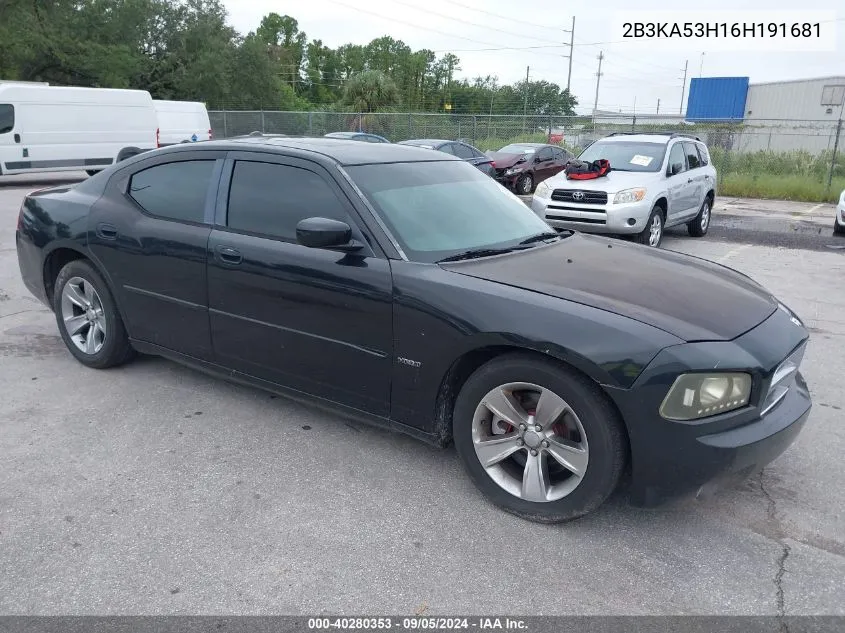 2006 Dodge Charger R/T VIN: 2B3KA53H16H191681 Lot: 40280353