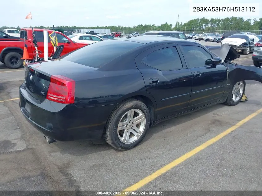 2006 Dodge Charger Rt VIN: 2B3KA53H76H513112 Lot: 40282032