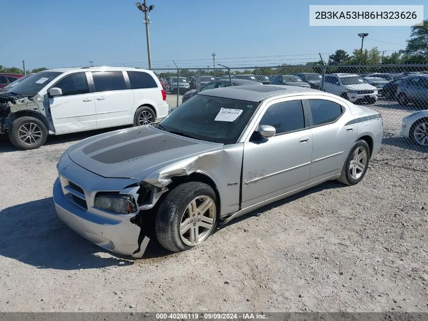 2006 Dodge Charger Rt VIN: 2B3KA53H86H323626 Lot: 40286119