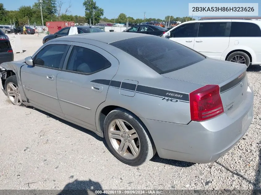 2006 Dodge Charger Rt VIN: 2B3KA53H86H323626 Lot: 40286119