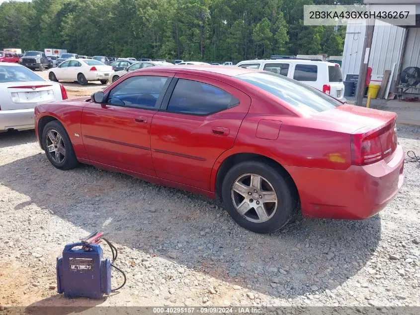 2006 Dodge Charger VIN: 2B3KA43GX6H436267 Lot: 40295157