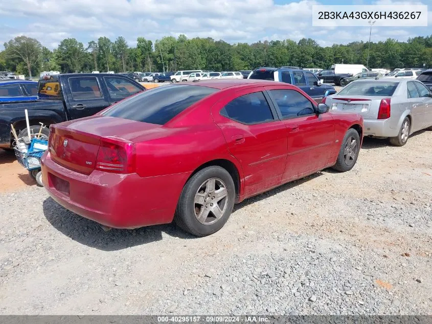 2006 Dodge Charger VIN: 2B3KA43GX6H436267 Lot: 40295157