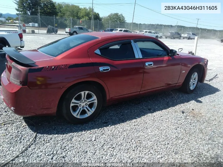 2006 Dodge Charger VIN: 2B3KA43G46H311605 Lot: 40309628