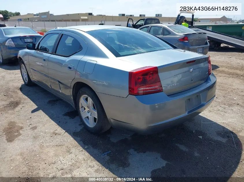 2006 Dodge Charger VIN: 2B3KA43G66H148276 Lot: 40339132