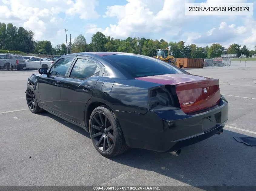 2006 Dodge Charger VIN: 2B3KA43G46H400879 Lot: 40368136