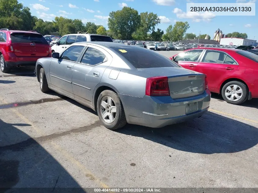 2006 Dodge Charger Se/Sxt VIN: 2B3KA43G36H261330 Lot: 40414892