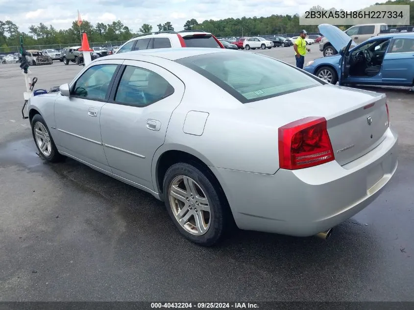 2006 Dodge Charger Rt VIN: 2B3KA53H86H227334 Lot: 40432204